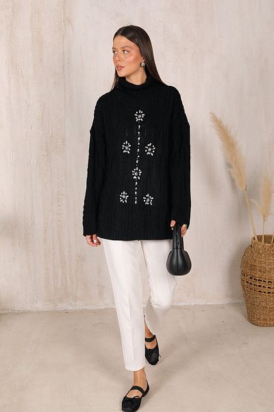 Melike Tatar Pulover din tricotaje Black Stone 32-7003