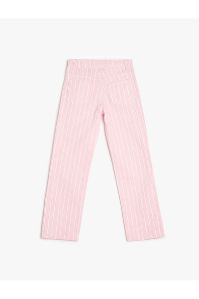 Koton New Season Cotton Pocket Striped Denim Trousers