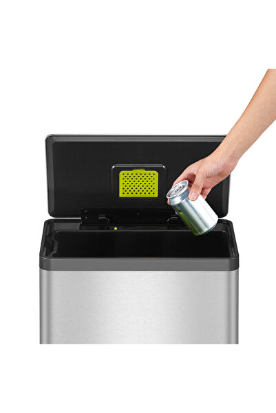 EKO ECOCASA ⅡPEDALLI PASLANMAZ KARE ÇÖP KOVASI - 45 LT - SATEN