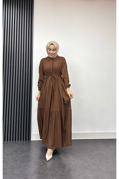 FREEMİH TEKSTİL Lara Laced Wrapped Fabric Dress