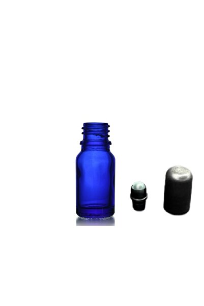 ZYLAN AMBALAJ 10ml Mavi Cam Şişe Roll-on Şişe, 12 Adet, Bilye Başlıklı Şişe, ...