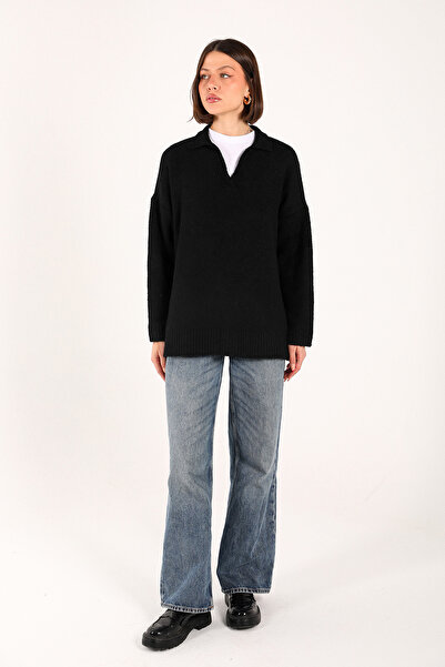 Melike Tatar سترة تريكو سوداء 32-7050