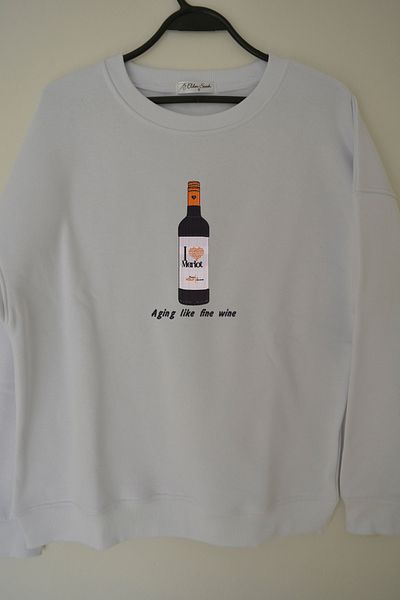 EldenStitch Φούτερ Merlot Κεντημένο Unisex Oversize