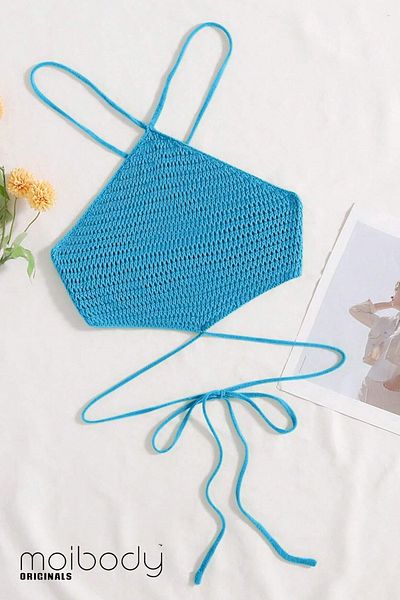 Moibody Crop top tricotat cu șalter