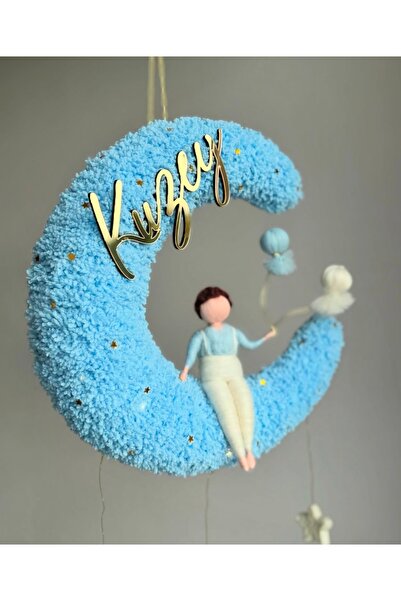 Tasarım Keçe bebek kapı süsü, ay kapı süsü, peri bebek