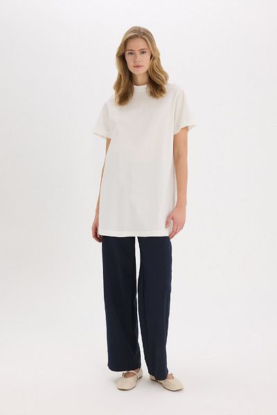 DeFacto Normale Passform, Rundhalsausschnitt, einfache, einfarbige Kurzarm-T-Shirt-Tunika A8351AX25SP