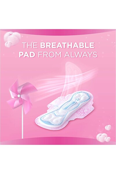 Always Always Women's Cotton Soft Large Panties with Wings 30 Count Pink