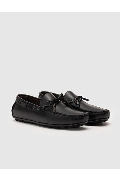 Cabani Leather Lining Genuine Leather Black Men's Loafer