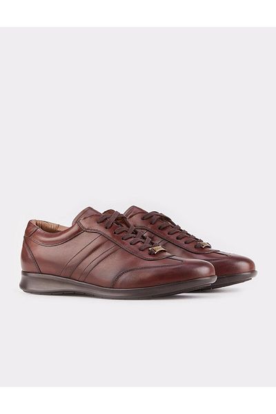 Cabani Non-Slip Sole Genuine Leather Brown Lace-Up Men's Casual Shoes