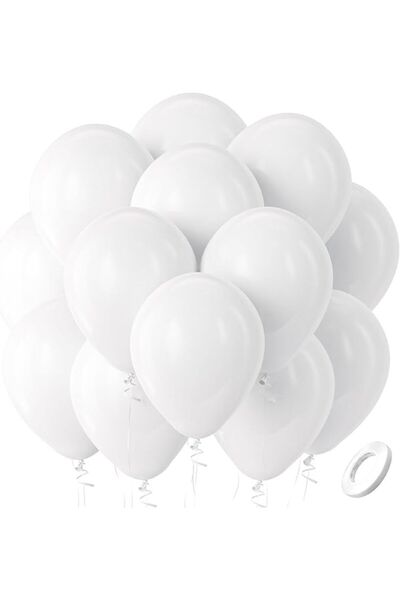 MSDA White Balloon 25 Metallic Balloons - Premium