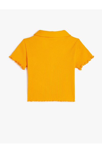 Koton New Season Buttoned Short Sleeve Basic Polo Neck Cotton T-Shirt
