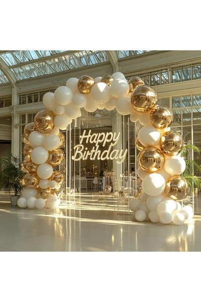 MSDA White Balloon 25 Metallic Balloons - Premium