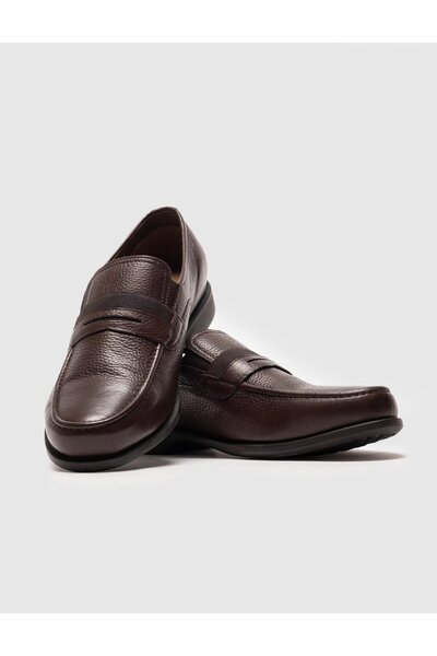 Cabani Ανδρικά Loafer Casual Παπούτσια από γνήσιο δέρμα καφέ