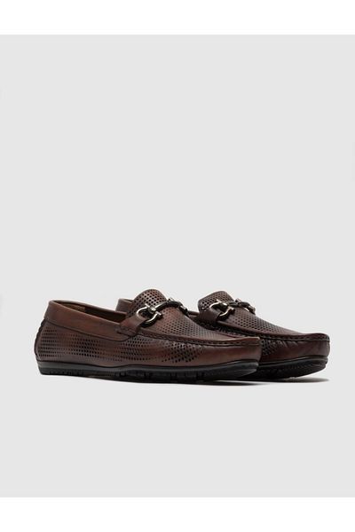 Cabani Genuine Leather Brown Men's Loafer