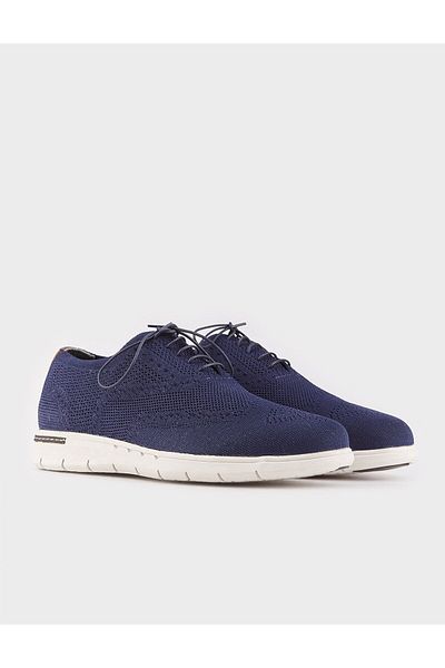Cabani Knitwear Navy Blue Lace-Up Men's Classic Casual Shoes