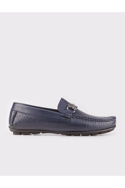 Cabani Genuine Leather Navy Blue Men's Loafer