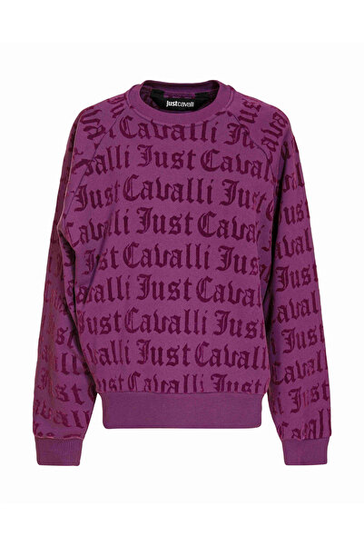 Just Cavalli Baskılı Siyah Kadın Sweatshırt 77PAIC00