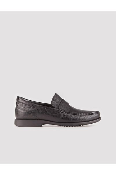 Cabani Genuine Leather Black Men's Casual Loafer Shoes
