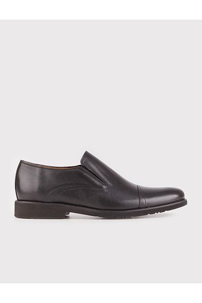 Cabani Genuine Leather Mascarat Toe Detailed Black Men's Classic Shoes