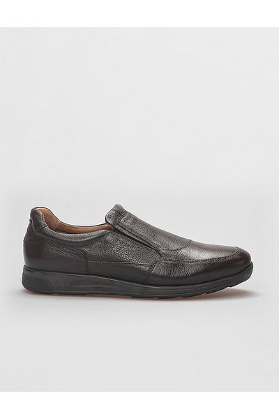 Cabani Genuine Leather Brown Men's Shoes with Rubber Sole