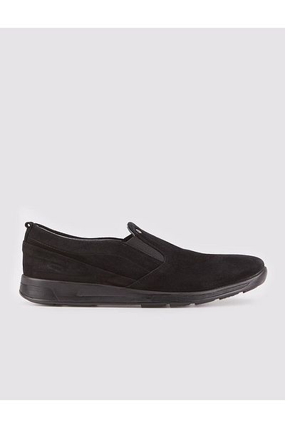 Cabani Black Genuine Leather Men's Casual Shoes