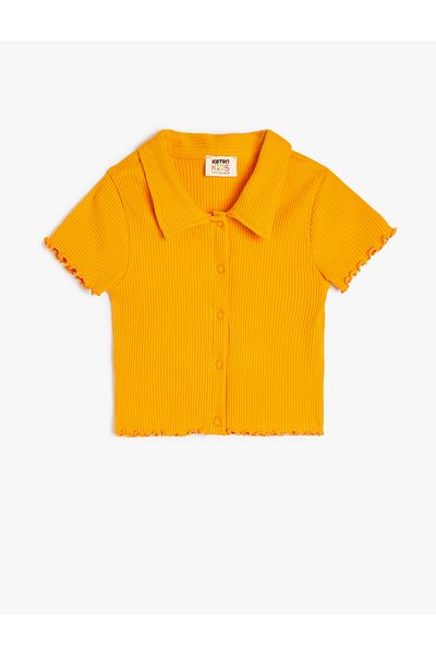 Koton New Season Buttoned Short Sleeve Basic Polo Neck Cotton T-Shirt