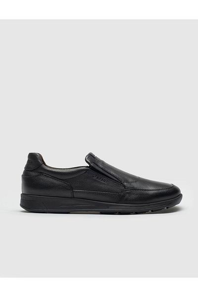 Cabani Genuine Leather Black Lightweight High-Sole Men's Casual Shoes