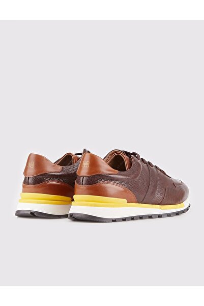 Cabani Ανδρικά παπούτσια casual από γνήσιο δέρμα καφέ Lace-Up