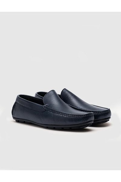 Cabani Genuine Leather Navy Blue Men's Loafer