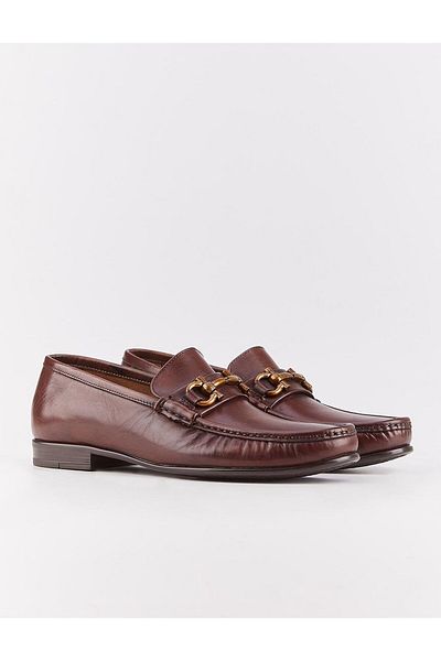 Cabani Genuine Leather Brown Buckle Detailed Men's Loafer Shoes