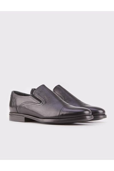 Cabani Genuine Leather Black Special Design Men's Casual Shoes