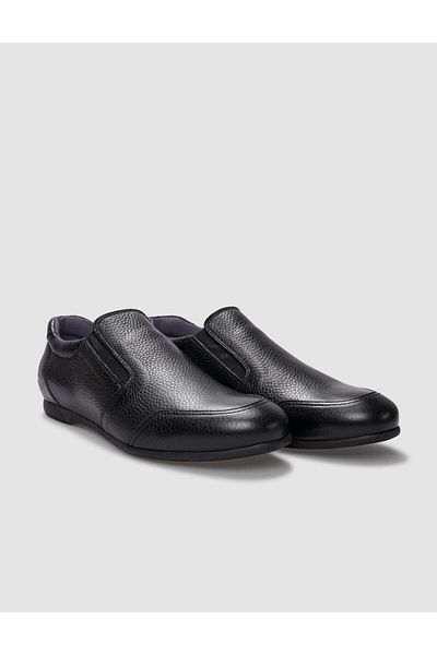 Cabani Black Genuine Leather Men's Casual Shoes