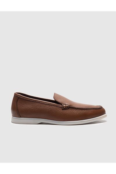 Cabani Tan Men's Daily Genuine Leather Shoes