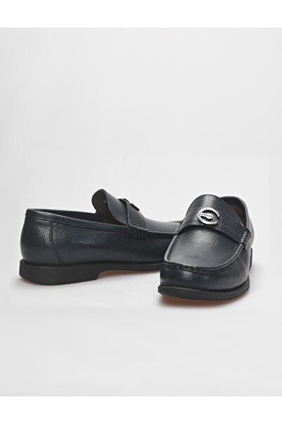 Cabani Ανδρικά casual παπούτσια από γνήσιο δέρμα Navy Blue Buckle