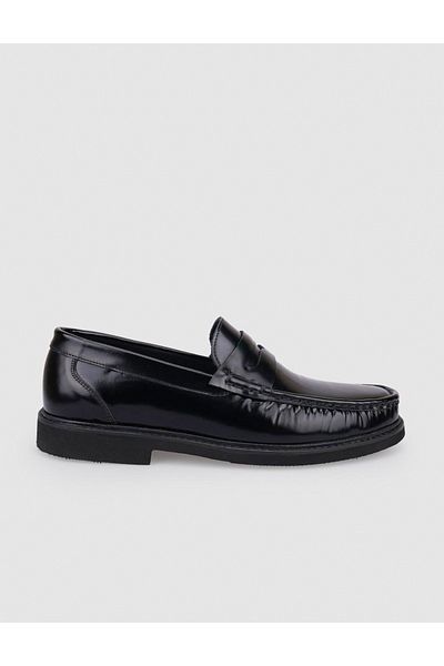 Cabani 100% Genuine Leather Black Opening Men's Casual Shoes