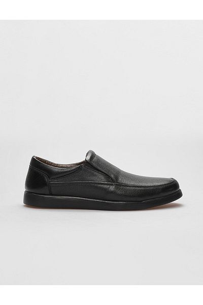 Cabani Black Genuine Leather Men's Casual Shoes