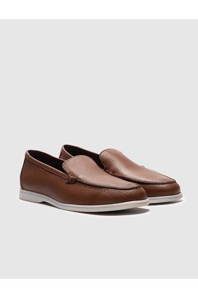 Cabani Tan Men's Daily Genuine Leather Shoes
