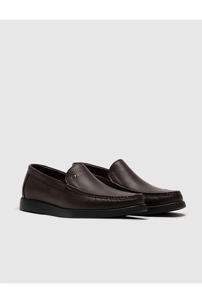Cabani Men's Genuine Leather Brown Classic Casual Shoes