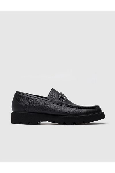 Cabani Genuine Leather Black Fur Men's Casual Shoes