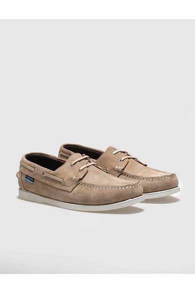 Cabani Genuine Leather Beige Suede Men's Casual Shoes