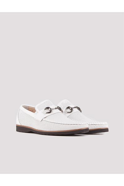Cabani Genuine Leather White Men's Eva Sole Casual Shoes