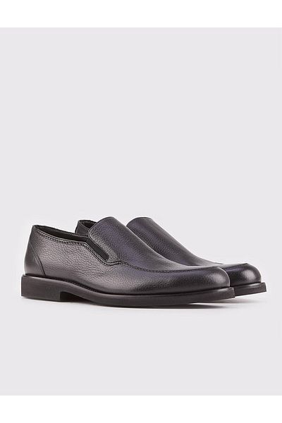 Cabani Genuine Leather Black Men's Furry Casual Shoes