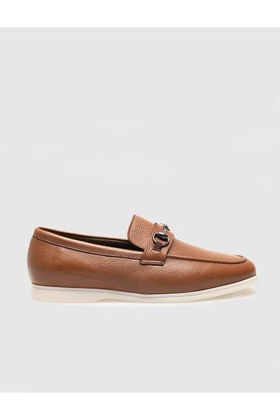 Cabani Genuine Leather Tan Buckle Men's Loafer
