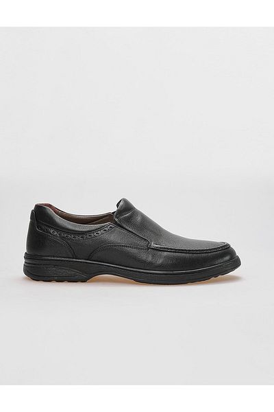 Cabani Black Genuine Leather Men's Casual Shoes