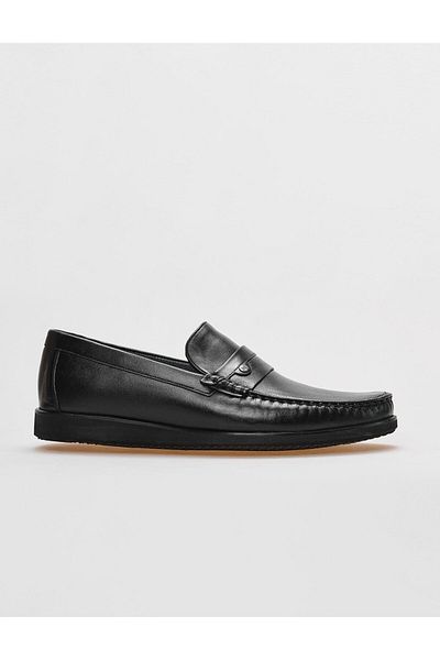 Cabani Genuine Leather Black Belt Detailed Men's Casual Shoes