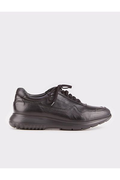 Cabani Eva Sole Genuine Leather Black Lace-Up Men's Sports Shoes