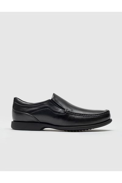 Cabani Black Genuine Leather Men's Casual Shoes