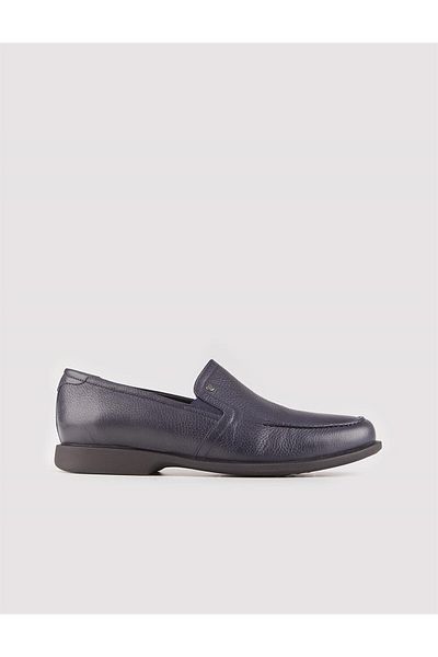 Cabani Men's Genuine Leather Non-Slip Sole Navy Blue Casual Shoes
