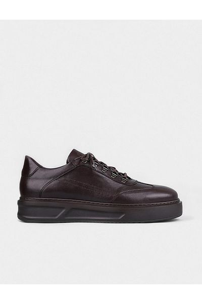Cabani Seasonal Genuine Leather Brown Lace-Up Men's Sports Shoes