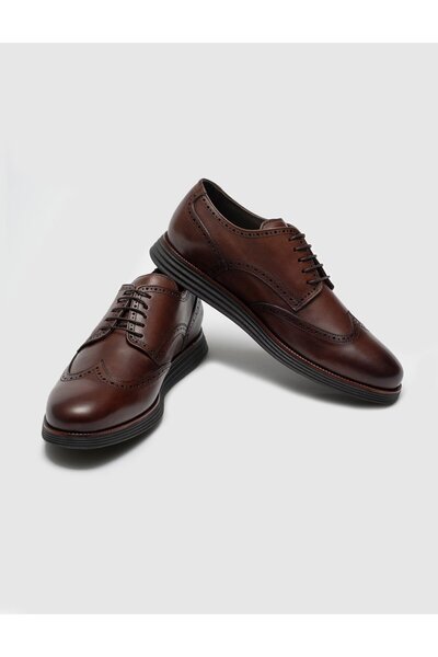 Cabani Hakiki Deri Kahverengi Bağcıklı Erkek Günlük Ayakkabı